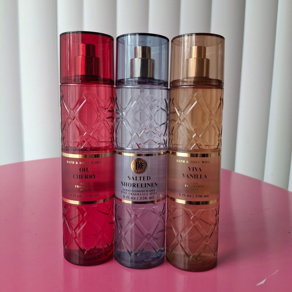 Bath & Body Works OH CHERRY SALTED SHORELINES VIVA VANILLA Fragrance Mist Set